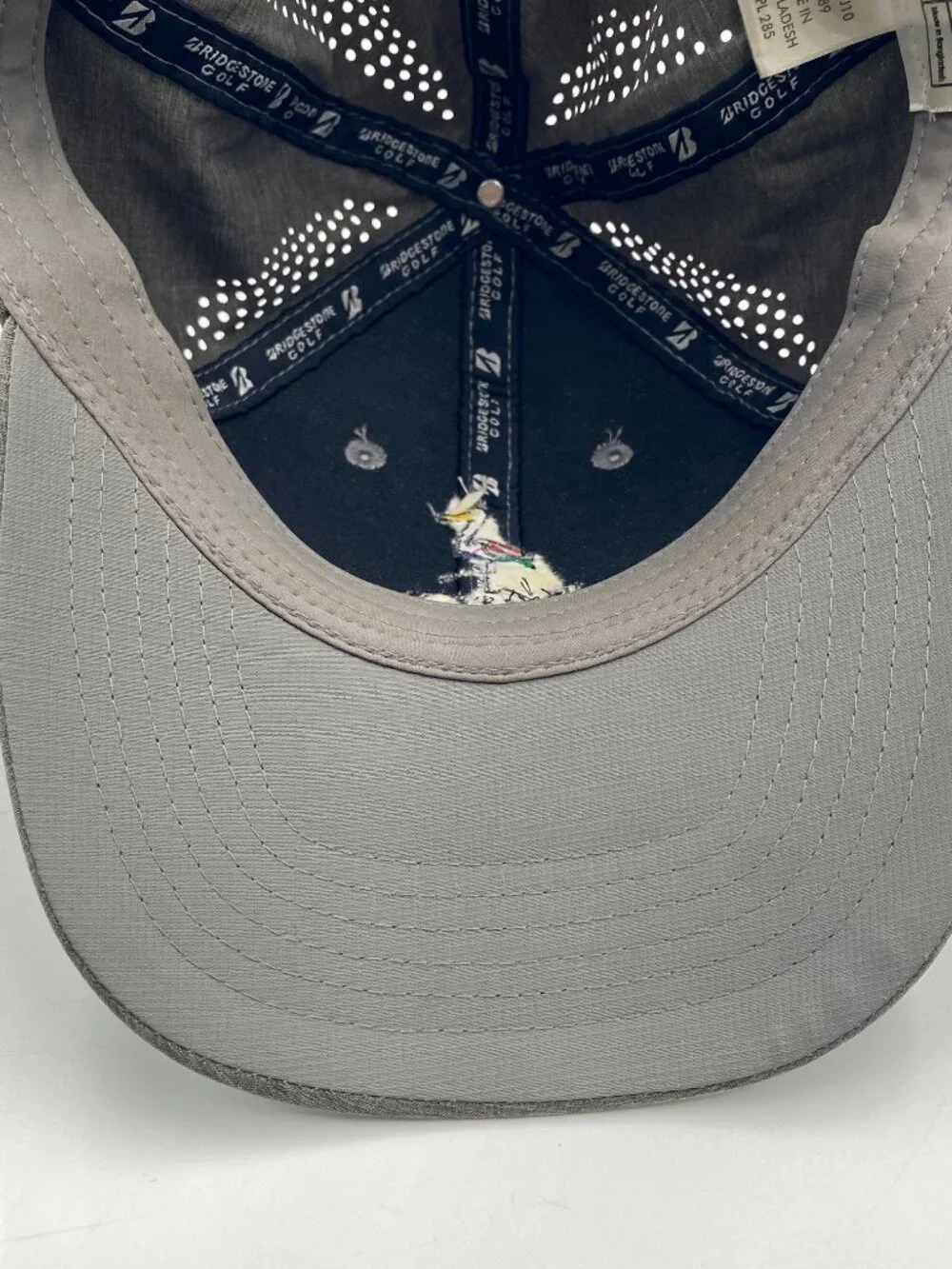 Bridgestone Golf White Heron Golf Club Hat Strapback Gray Cap OSFA Adjustable